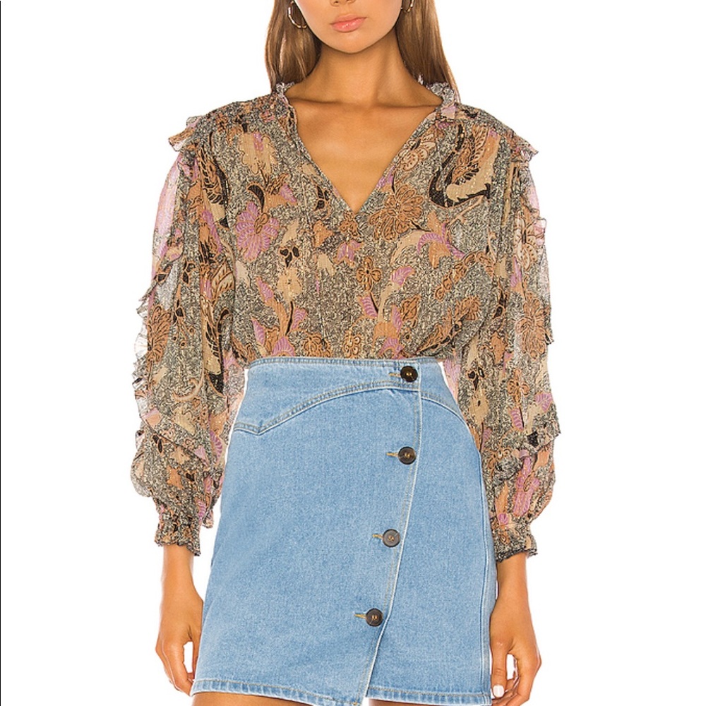 Ulla Johnson Lara Ruffle Trim Blouse NWT